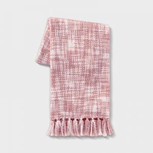 Marled Woven Throw Blanket Pink