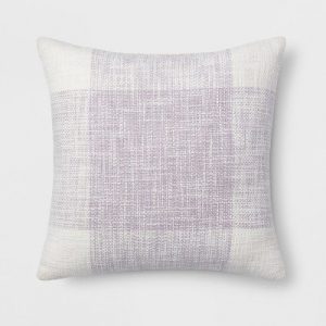 Plaid Square Throw Pillow Lavender
