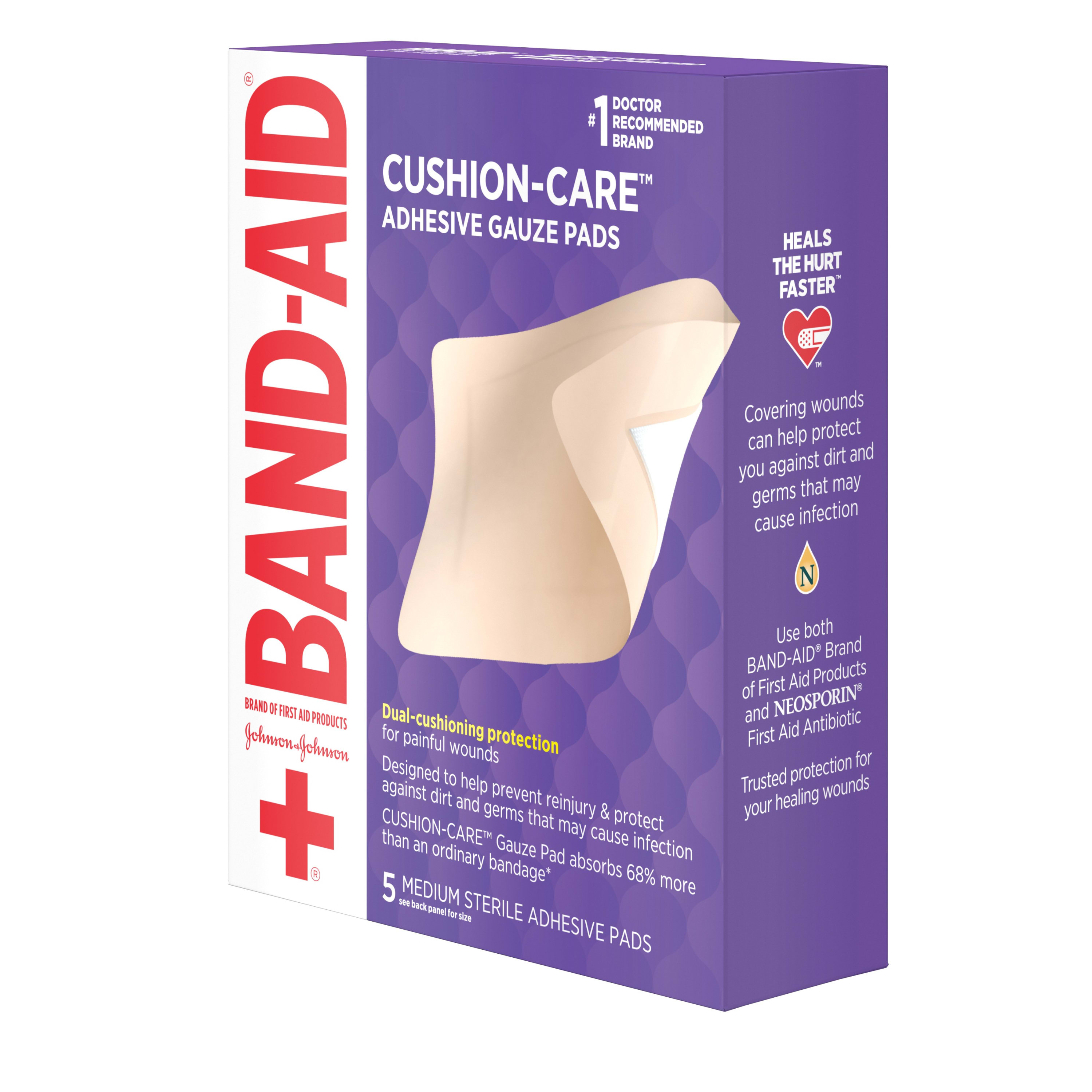 Band-Aid Brand First Aid Adhesive Gauze Pad, 3.5in x 4.5in - 5 ct