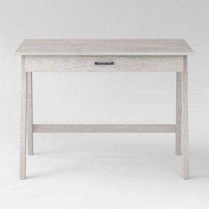 Paulo Wood Writing Desk with Drawers White Wash