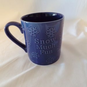 Snow Much Fun Blue 16oz Stoneware Christmas Mug