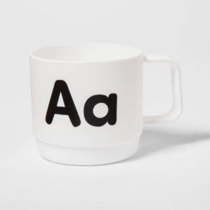 8oz Plastic Kids Monogram Letter R Mug White