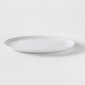 Oval Porcelain Serving Platter 15.5'' White