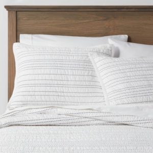 Full/Queen Contrast Stitch Quilt Navy/White