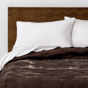Full/Queen Velvet Tufted Stitch Quilt Smoke