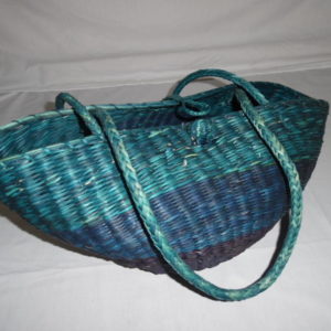 Decorative Basket Tote Latch 21”l X 10”w 21"h Teal Two-tone Blue/green