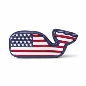 Flag Whale Inflatable Floatie - Red/Navy
