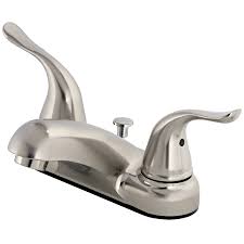Project Source Brushed Nickel 2-handle 4-in Centerset Bathroom Faucet