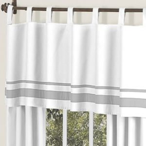 Sweet Jojo Designs White And Gray Hotel Modern Window Valance