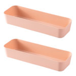 2pk Large Storage Trays Feather Peach