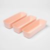 3pk Long Storage Trays Feather Peach