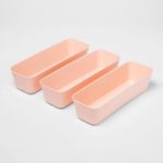 3pk Long Storage Trays Feather Peach