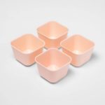 4pk Small Storage Trays Feather Peach