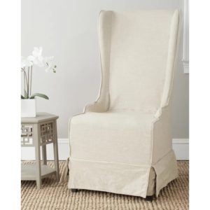 Bacall Linen Upholstered Parsons Chair in Taupe