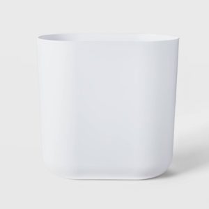 Slim Oval Bathroom Wastebasket White