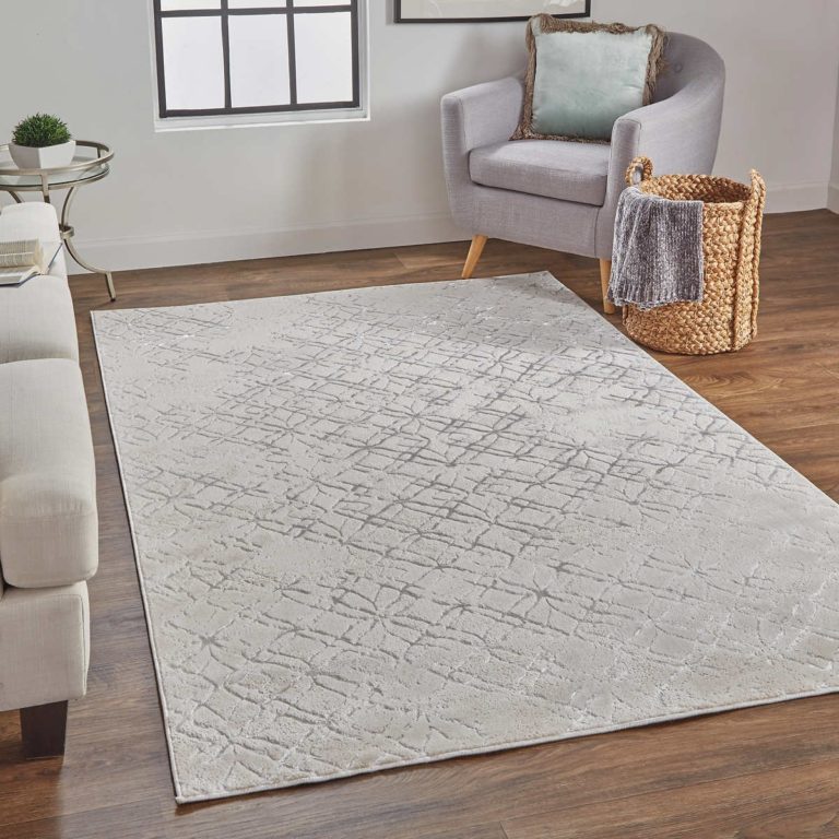 Feizy Jewel Area Rug, Beige Silver 8″ x 10″ - Alahagh