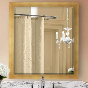 Carlea Golden Farmhouse / Country Beveled Wall Mirror