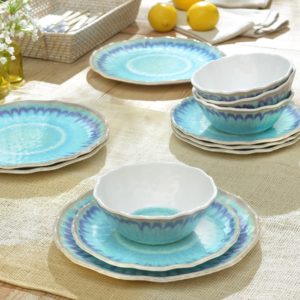 Sea Splash 12 Piece Melamine Dinnerware Set, Service for 4
