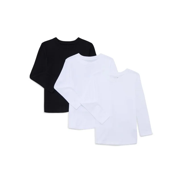 Garanimals Toddler Boys Solid Essentials Long Sleeve Tees, 3-Pack, Sizes 18M-5T