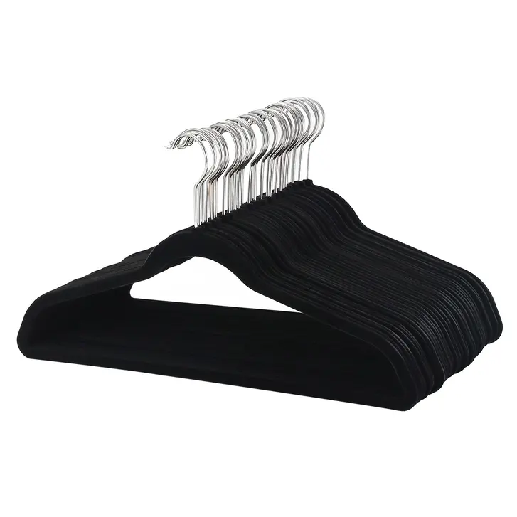 Black Flocked Hangers (100-Pack)