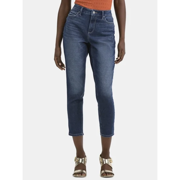 Time and Tru Women's High Rise Mom Jeans, 27" Inseam, Sizes 0-20