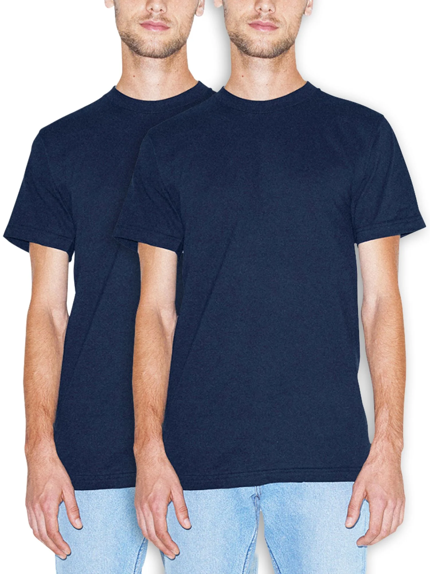 American Apparel Men's & Big Men's Fine Jersey Crewneck T-Shirts, 2-Pack, Sizes XS-3XL