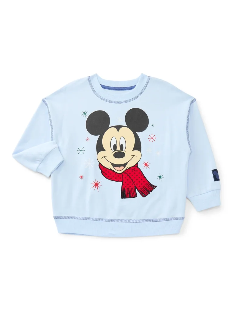 Mickey Mouse Toddler Boys Holiday Graphic Sweatshirt with Long Sleeves, Sizes 12M-5T