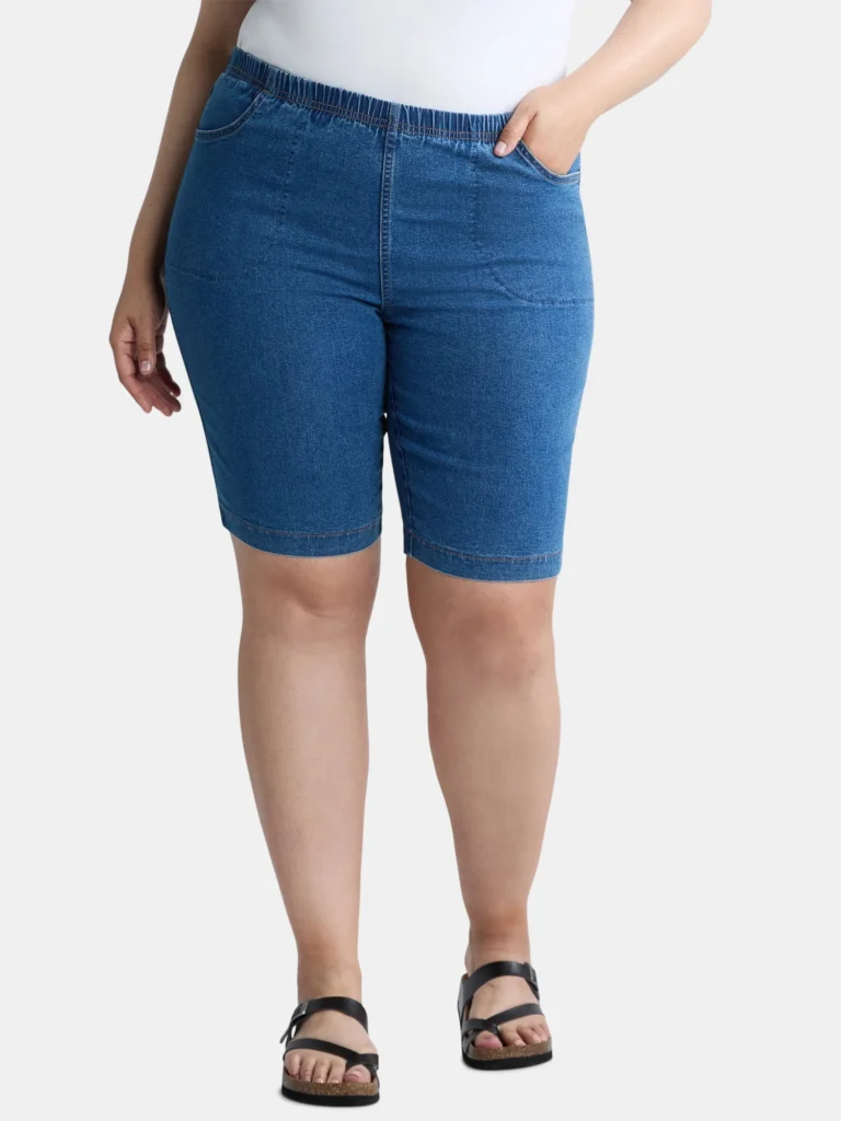 JMS Just My Size by Hanes Women's Plus Pull On 4 Pocket Bermuda Shorts, 11" Inseam, Sizes 0X-4X