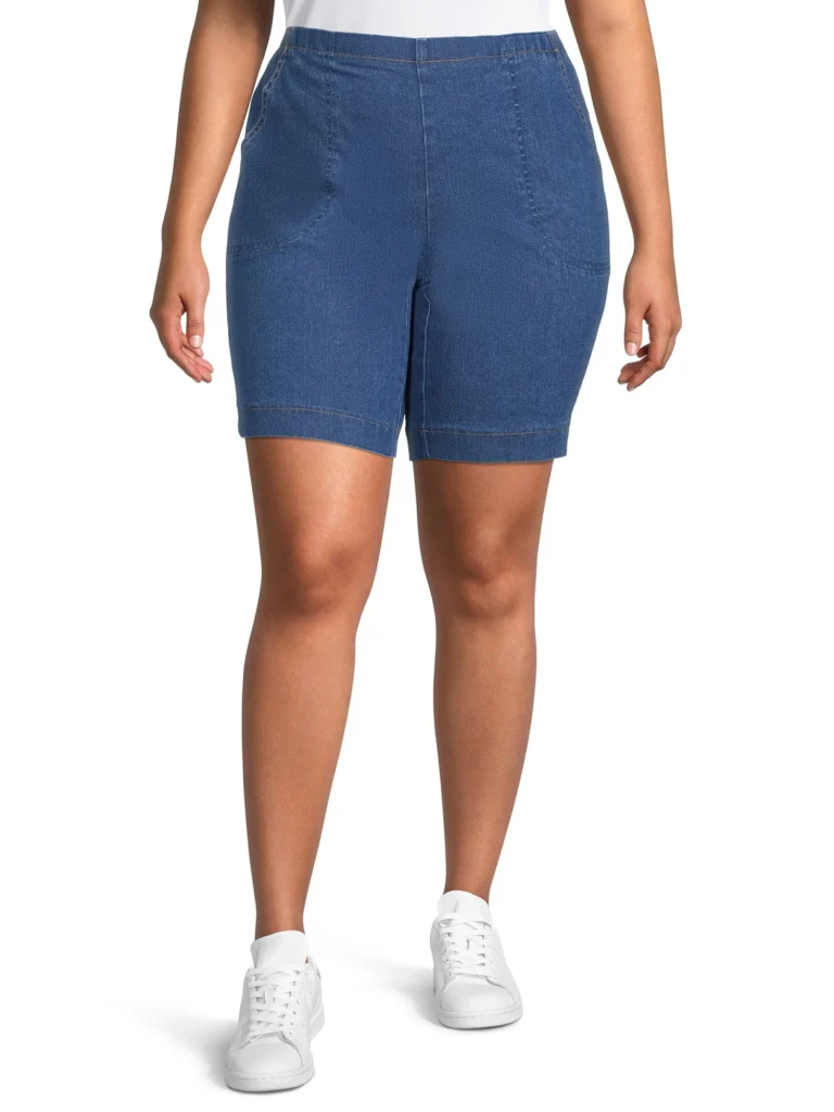 JMS Just My Size by Hanes Women's Plus Size Pull On Shorts with Pockets, Single and 2-Pack, 9â€ Inseam, Sizes 0X-4X