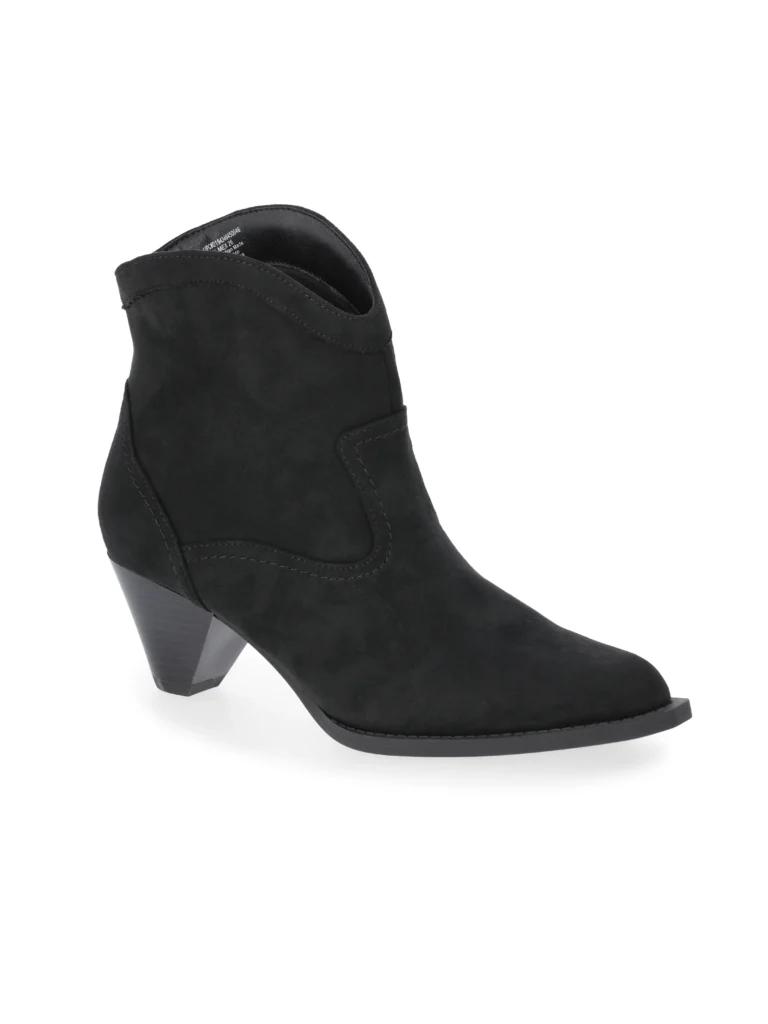 Time and True Women's Faux Suede Cone Heel Booties