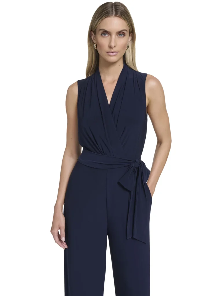 Falling Flowers Women's Velvet Surplice Blouson Jumpsuit, Sizes XS-XL
