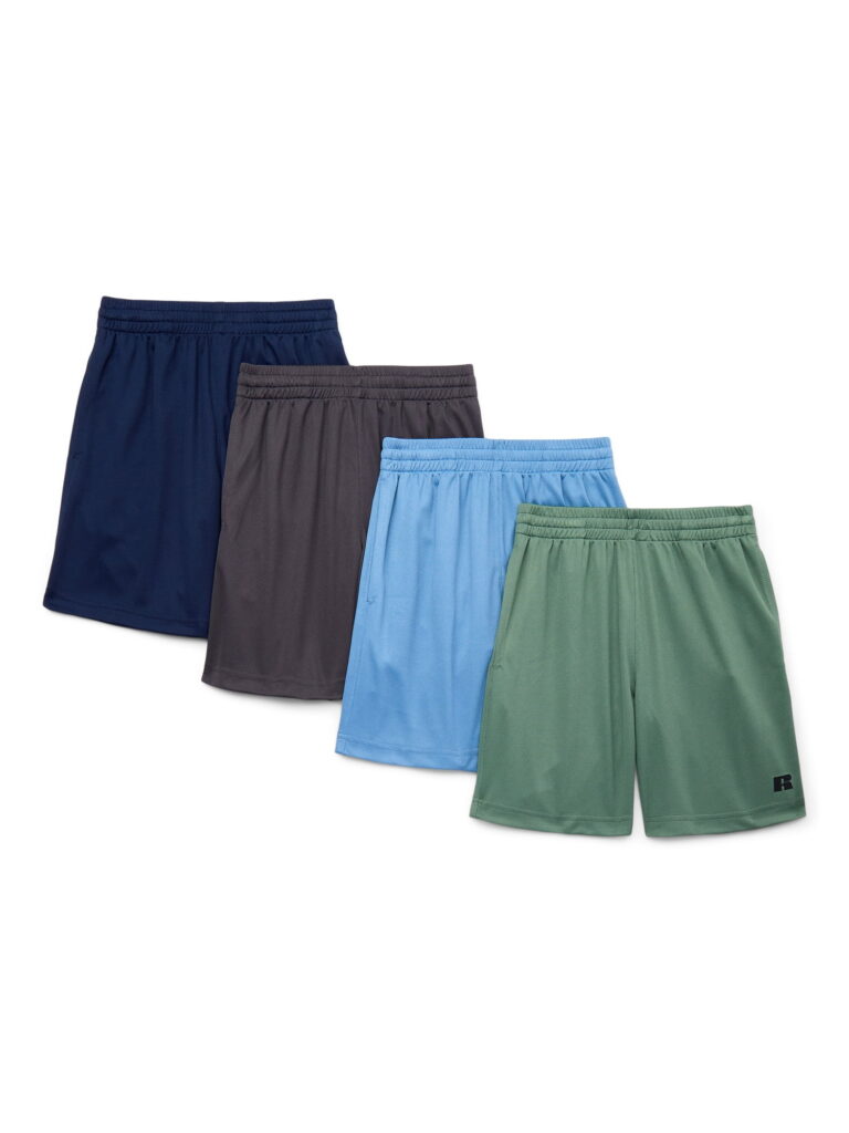 Russell Athletic Boy's Performance Mesh Shorts, 4-Pack, Sizes 2T-5T