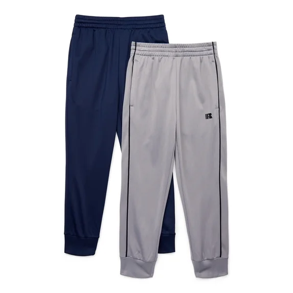 Russell Athletic Boy's Pull-On Tricot Jogger Pants, 2-Pack, Sizes 2T-5T