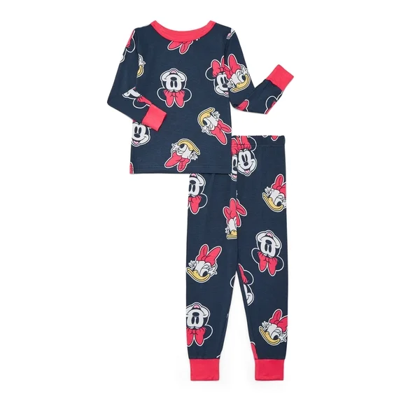 Disney Minnie Mouse Toddler Girls Long Sleeve Top and Pants Sleepwear Set, 2-Piece, Sizes 12M-5T
