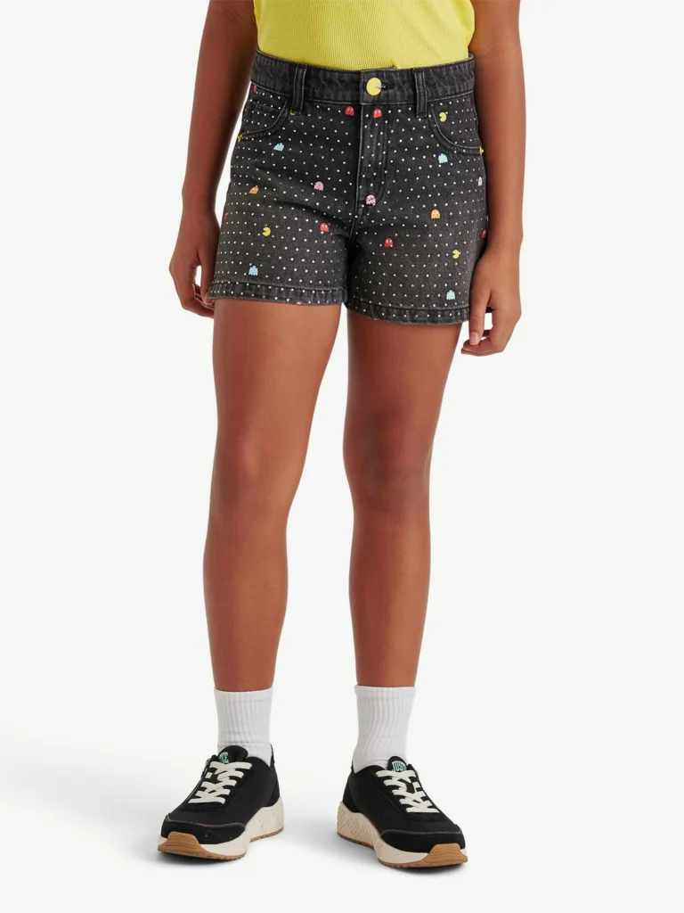 Justice Girls PAC-MAN Embellished Denim Short, Sizes 6-18, Slim & Plus