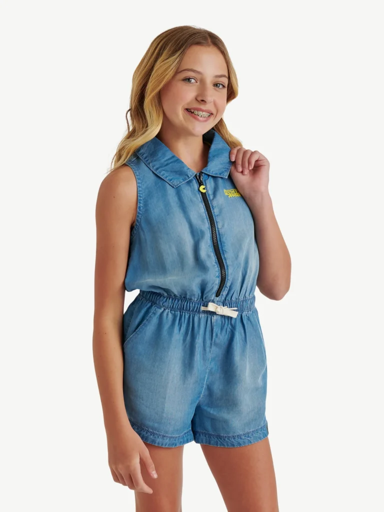 Justice Girls PAC-MAN Chambray Romper, Sizes XS-XL & Plus