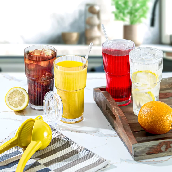 Ribbed Glass Tumbler Set