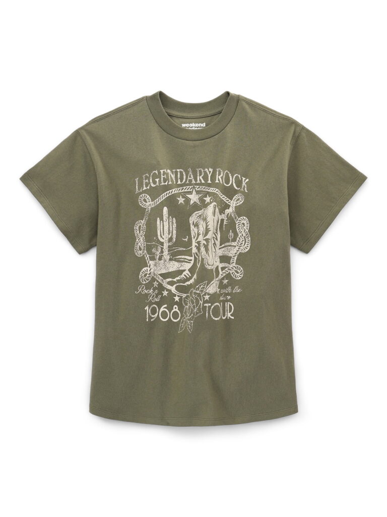 Weekend Academy Girls Short Sleeve Boxy Graphic T-Shirt, Sizes 4-18