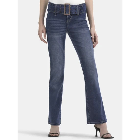 Madden NYC Women's Grommet Bootcut Jeans, 32" Inseam, Sizes 00-18