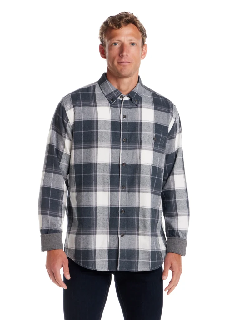 Frontier Threads Men's Long Sleeve Button Down Traditional Plaid Flannel