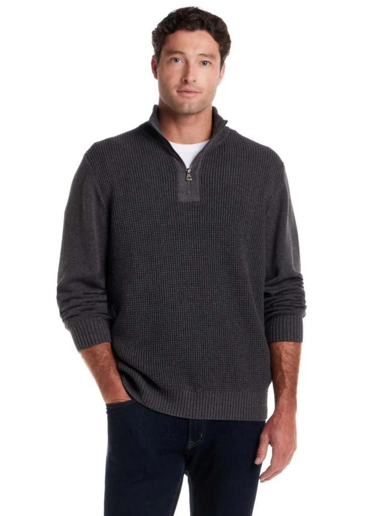 Frontier Threads Men's Quarter-Zip Cotton Sweater
