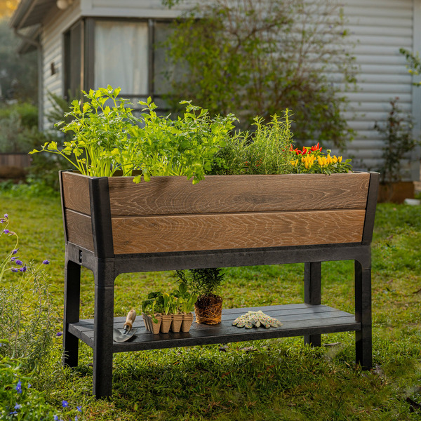 Keter Elevated Planter – Walnut