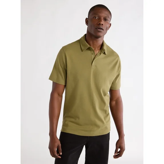 Free Assembly Men's Pocket Polo Shirt with Short Sleeves, Sizes S-3XL