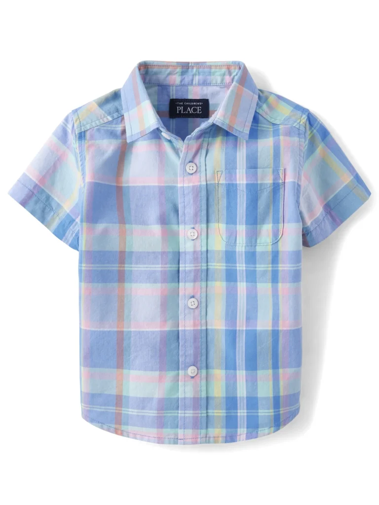 The Children's Place Baby & Toddler Boys Short Sleeve Button Up Shirt, Sizes 6M-5T