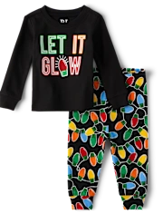 The Children's Place Baby Unisex Matching Family Glow-in-the-Dark Christmas Snug Fit Cotton Pajamas, Sizes 0M-24M