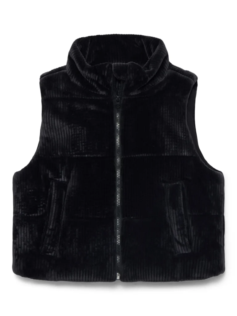 Athletic Works Girls Velour Corded Puffer Vest, Midweight, Sizes 4-18