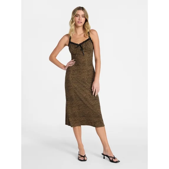 No Boundaries Tie Strap Midi Dress, Women's