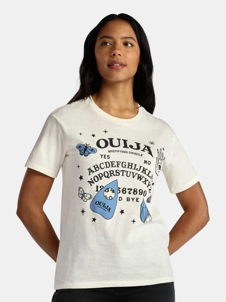 Ouija Board Women's Cotton Graphic Tee with Short Sleeves, Sizes XXS-XXL