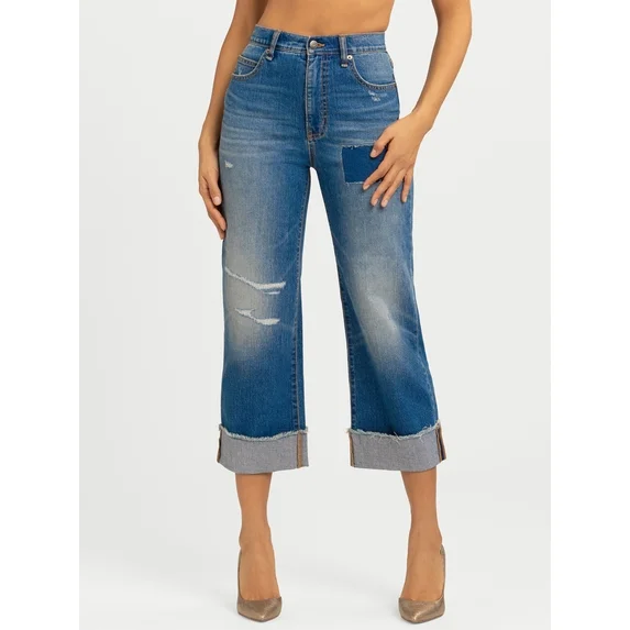 Jessica Simpson Women's and Women's Plus Zinnia Boyfriend Jeans, 25" Inseam, Sizes 2-24