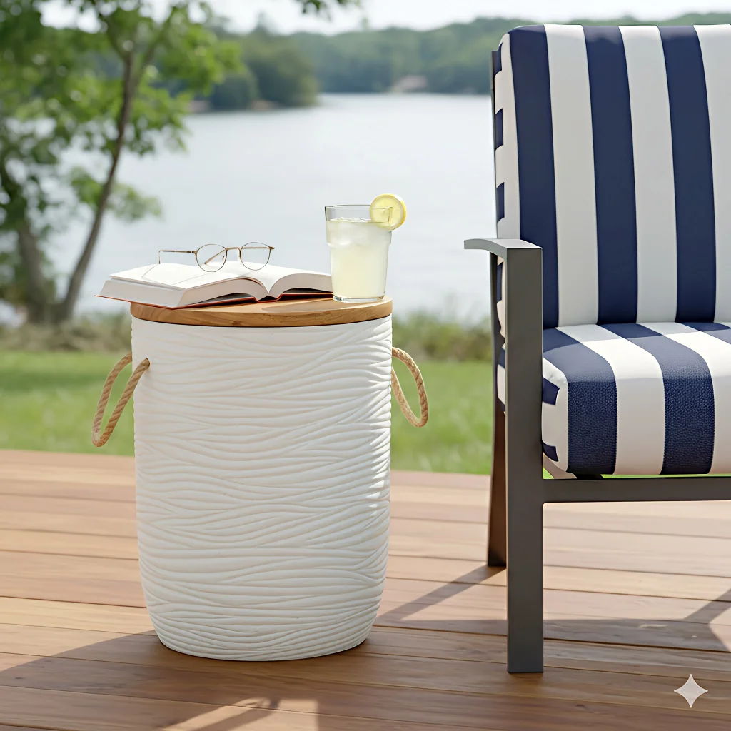 StyleCraft Outdoor Storage Table – Grey